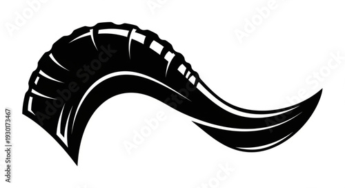 Black Ram Horn Illustration Design.