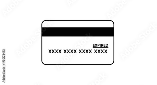 Expired Credit Card Icon - Financial Security and Debt Concept