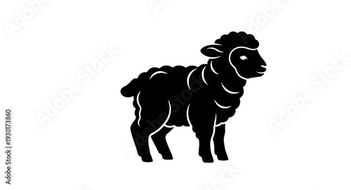Black Sheep Silhouette Illustration Art.