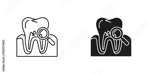 Dental health care tooth icon set isolated on white background vector illustration minimal design
