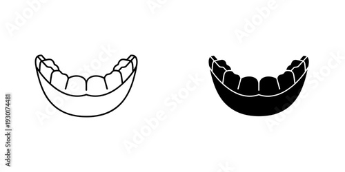 Dental health illustration set teeth smile and decay comparison vector graphic isolated white background