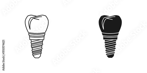 Dental implant screw isolated on white background 3D illustration medical tooth replacement concept