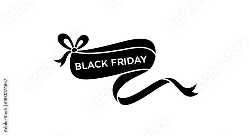 Black Friday Sale Banner Ribbon with Bow