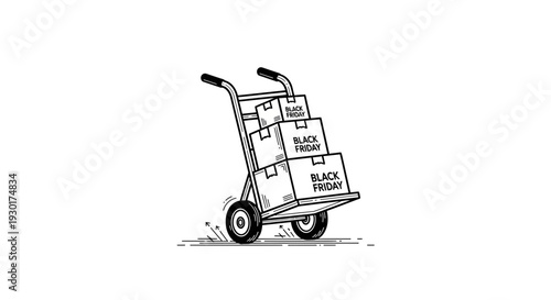 Black Friday Shopping Cart with Boxes