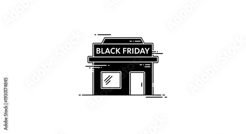 Black Friday Storefront Icon - Retail Sale and Shopping Promotion