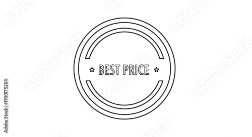 Best Price Stamp or Seal, Circle Badge with Stars, Marketing and Sale Concept