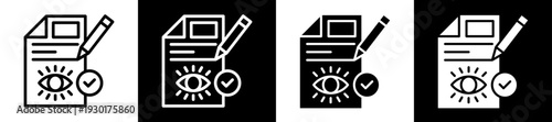 Eye Test Icon Set In Black And White Filled Style Collection 