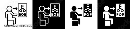 Vision Test Icon Set In Black And White Filled Style Collection 