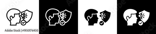 Sight Protection Icon Set In Black And White Filled Style Collection 