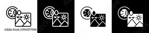 Visual Acuity Icon Set In Black And White Filled Style Collection 