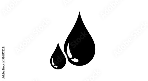 Black Water Droplets Illustration Design.