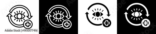 Vision Recovery Icon Set In Black And White Filled Style Collection 