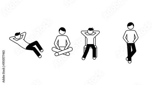 Man practicing yoga and stretching exercises in various poses