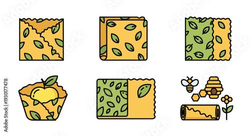 Cheese Illustrations with Honey and Apples.