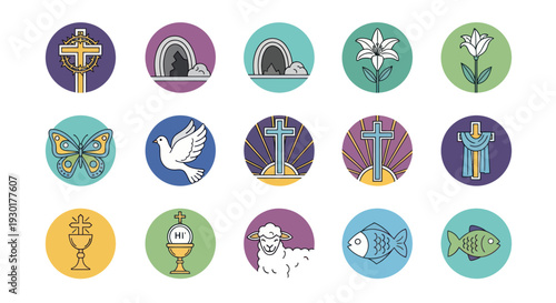 Christian Symbols and Icons Set 4.