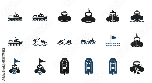 Collection of Boat Icons in Various Styles.