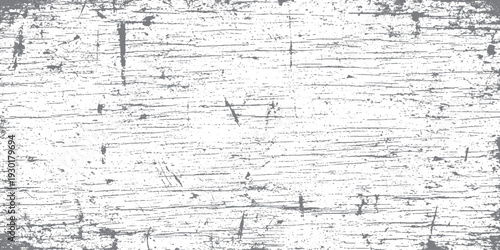 Rustic distressed wooden plank texture with horizontal grain and scratch marks, weathered grey background for design.