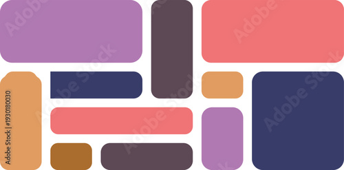 A collection of various brightly colored, geometric shapes 