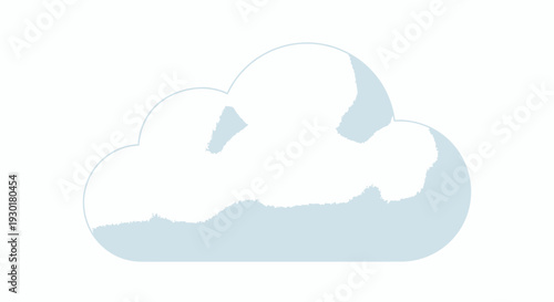 Stylized Cloud Icon with Soft Blue and White Gradient, Minimalist Weather Symbol