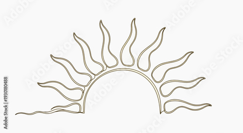 Stylized Sun Rays Arch Graphic Element