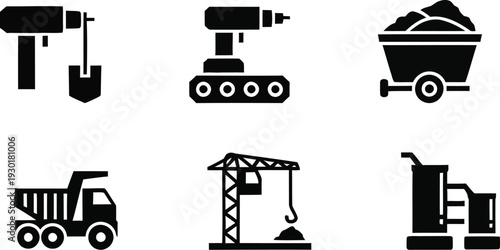 Construction and mining equipment icons