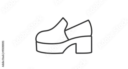 Black Line Drawing of Shoe.