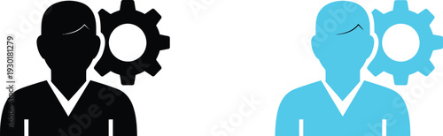 Contrasting human and mechanical elements in silhouette