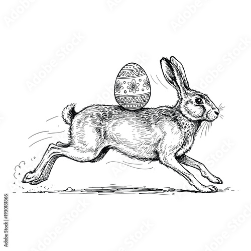 Running hare vector illustration