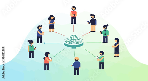 Diverse group of people networking together.