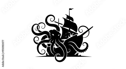 Octopus Attacking a Pirate Ship.