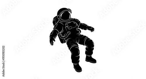 Astronaut Floating in Space Suit.