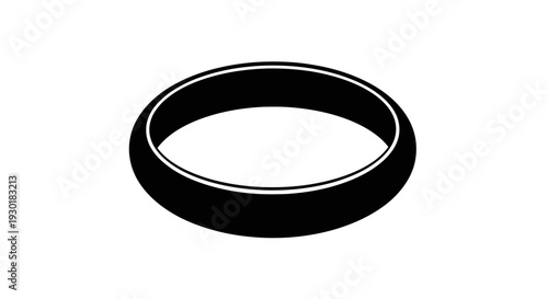 Black Simple Ring Jewelry Illustration.