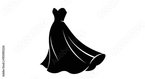 Woman Wearing Long Flowing Dress.