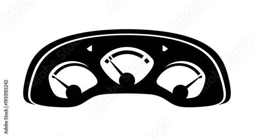 Car Dashboard Gauge Cluster Illustration.