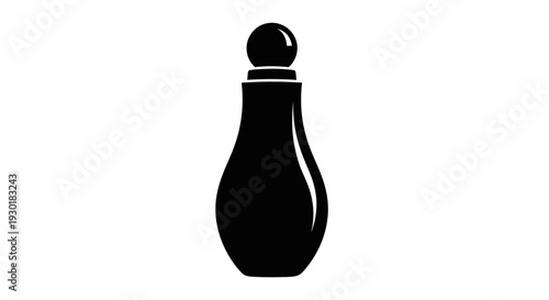 Black bowling pin silhouette icon.