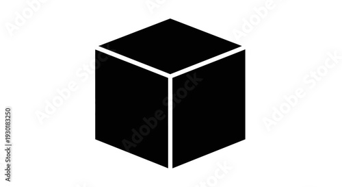 Black Cube With White Lines.