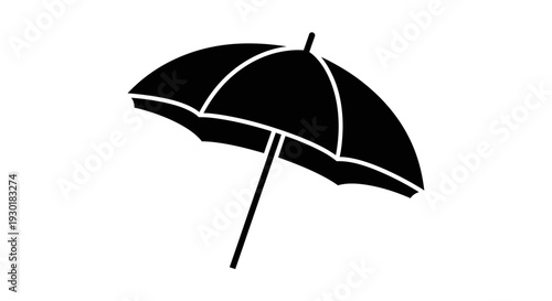 Black Parasol Icon Simple Design.