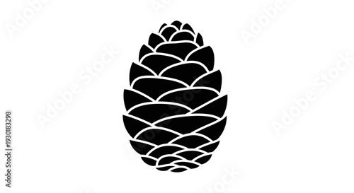 Pinecone Black Silhouette Graphic.