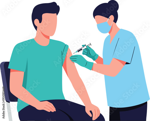 Doctor Administering Vaccine to Patient
