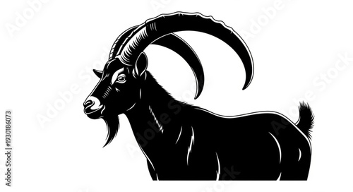 Black Silhouette of a Goat.