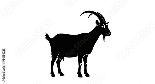 Black Silhouette of a Goat.