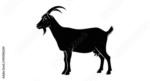 Black Silhouette of a Goat.