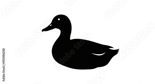 Black Silhouette of a Duck.