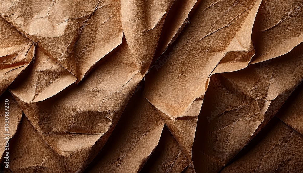 Obraz premium Textured Brown Crumpled Paper Background