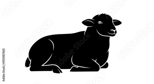 Black Silhouette of a Lamb.