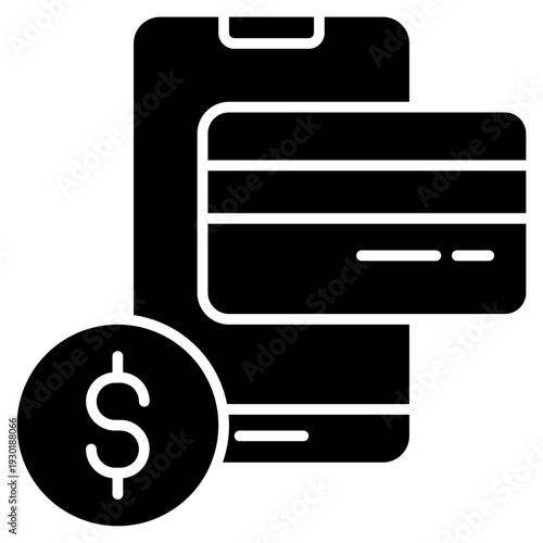 Online Payment icon in glyph style, suitable for finance, banking, ecommerce concept illustrations