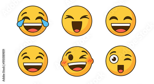 Collection of Yellow Emoji Faces.