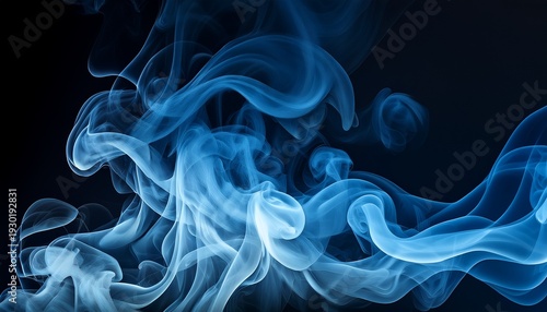 Blue Smoke Texture On A Black Background Texture And Abstract Art