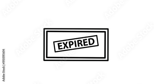Expired Stamp Graphic - Red Text on White Background, Isolated
