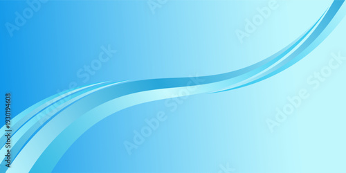 Blue waves showing a stream of clean fresh air. Soft blue curved lines of fresh smell. 3D vector glossy waves. Vektor modern. EPS 10